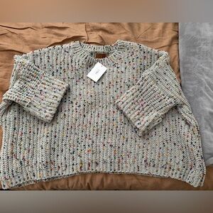 POL’s Oversized Sage Conferti Knit Sweater-NWT